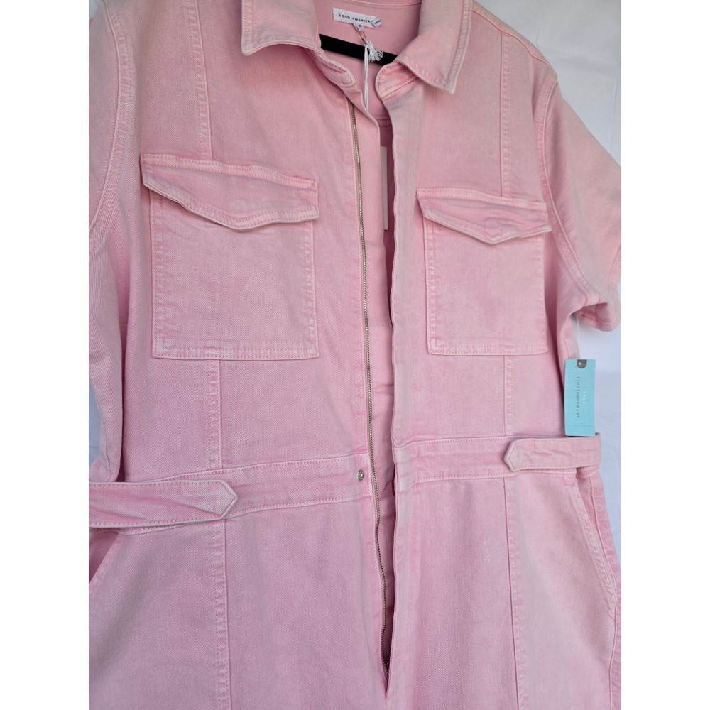 Good American Fit for Success Jumpsuit Pink Denim Mineral Rose Quartz NWT 6(2XL) - Picture 2 of 13